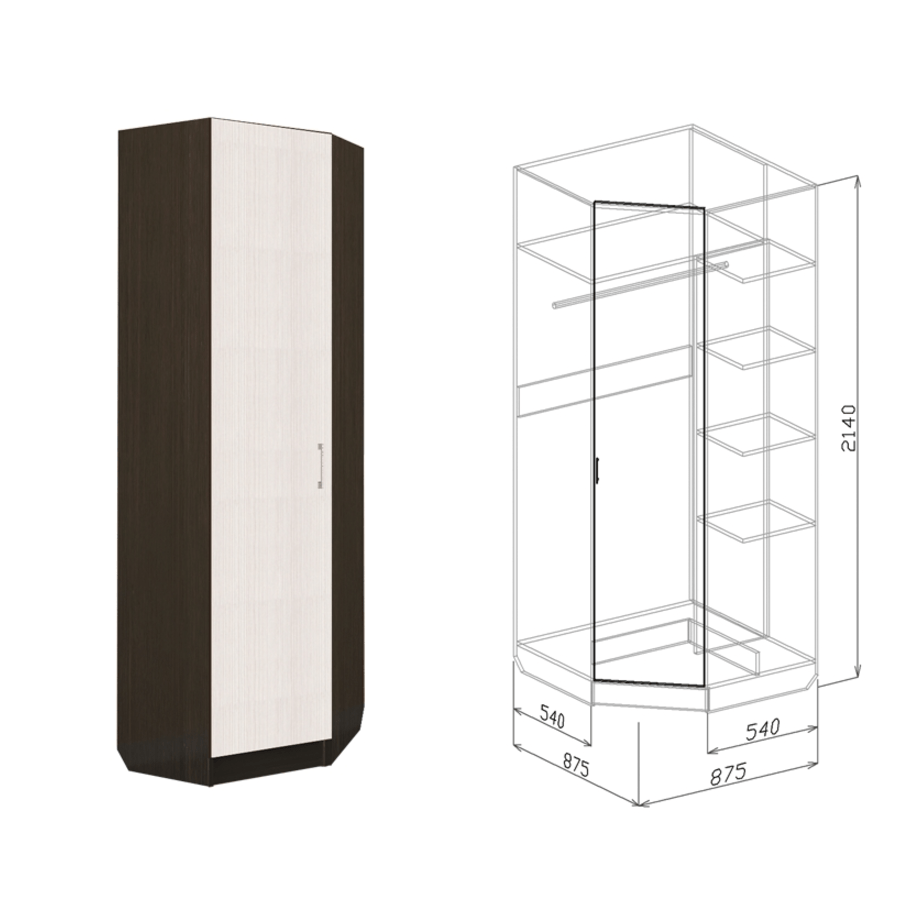 Угловой шкаф токио венге